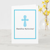 バンビーノBattesimo -イタリア語のベビーの洗礼 カード (黄色い花)