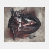 バンピーブードワール |ゴシック・レッドビクトリアン・ベッドルーム・スイート フリースブランケット (正面(横))