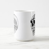バンピールスカル白黒デザイン コーヒーマグカップ (中央)