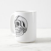 バンピールスカル白黒デザイン コーヒーマグカップ (正面左)