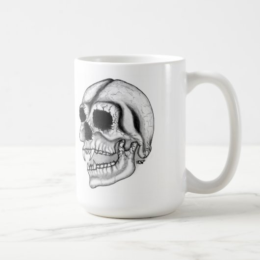 バンピールスカル白黒デザイン コーヒーマグカップ (右)