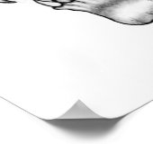 バンピールスカル白黒デザイン ポスター (角)