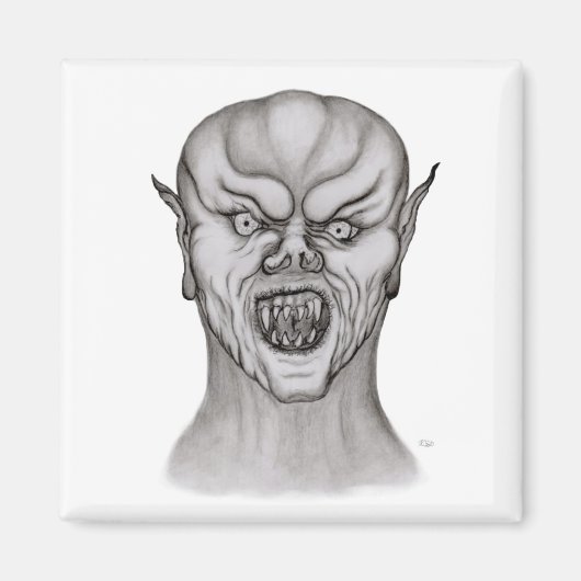 バンピール黒白デザイン マグネット (正面)