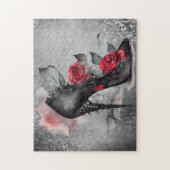 バンピー・スピック・スティレット |レッドローズハイヒールグランジ ジグソーパズル (縦)