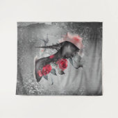 バンピー・スピック・スティレット |レッドローズハイヒールグランジ タペストリー (正面(横))