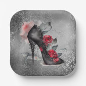 バンピー・スピック・スティレット |レッドローズハイヒールグランジ ペーパープレート (正面)