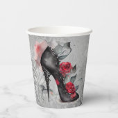 バンピー・スピック・スティレット |レッドローズハイヒールグランジ 紙コップ (裏面)