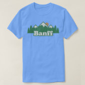 バンフアルバータカナダヴィンテージハイキングマウンテンズ Tシャツ (デザイン正面)