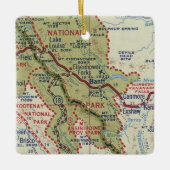 バンフアルバータヴィンテージの地図 セラミックオーナメント (正面)