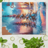 バンフカナダウォーターカラースケッチ | キッチンタオル (折り畳み)