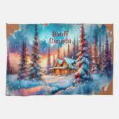 バンフカナダウォーターカラースケッチ | キッチンタオル (横)