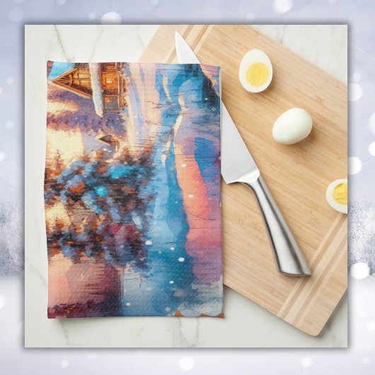 バンフカナダウォーターカラースケッチ | キッチンタオル