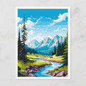 バンフカナダトラベルヴィンテージイラストレーション ポストカード (正面)
