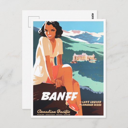 バンフカナダヴィンテージ旅行はがき ポストカード (正面/裏面)