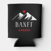 バンフクールカナダマウンテンズメープルリーフダークカラー 缶クーラー (正面)