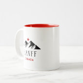 バンフクールカナダマウンテンズメープルリーフライトカラー ツートーンマグカップ (正面左)