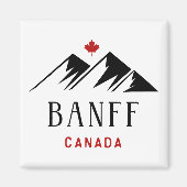 バンフクールカナダマウンテンズメープルリーフライトカラー マグネット (正面)