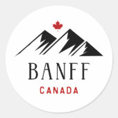 バンフクールカナダマウンテンズメープルリーフライトカラー ラウンドシール (正面)