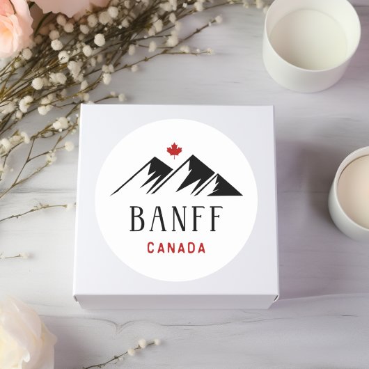 バンフクールカナダマウンテンズメープルリーフライトカラー ラウンドシール