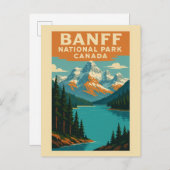 バンフナショナルパークアルバータカナダヴィンテージ ポストカード (正面/裏面)