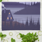 バンフナショナルパークカナダトラベルヴィンテージ キッチンタオル (折り畳み)