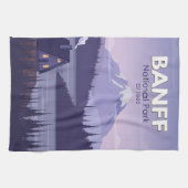 バンフナショナルパークカナダトラベルヴィンテージ キッチンタオル (横)