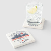 バンフナショナルパークカナダトラベルヴィンテージ ストーンコースター (横)