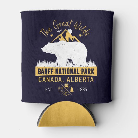 バンフナショナルパークカナダヴィンテージベアーマウンテン 缶クーラー (正面)