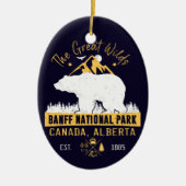 バンフナショナルパークカナダヴィンテージ セラミックオーナメント (正面)