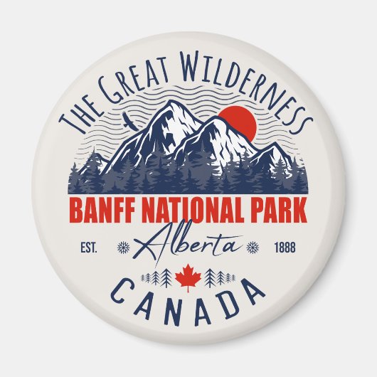 バンフナショナルパークカナダヴィンテージ マグネット (正面)