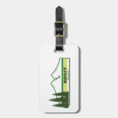 バンフナショナルパークグリーンストライプ ラゲッジタグ (正面縦)