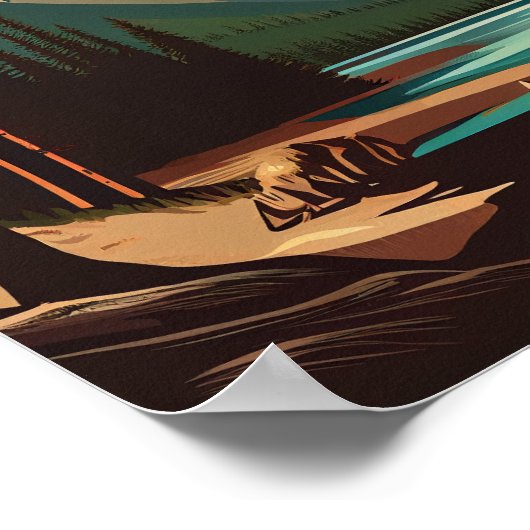 バンフナショナルパークスクエアヴィンテージ ポスター (角)