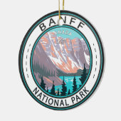 バンフナショナルパークモレーヌレイクヴィンテージ セラミックオーナメント (左)