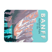 バンフナショナルパークモレーヌレイクヴィンテージ マグネット (横)