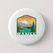 バンフナショナルパークレイクルイズカナダヴィンテージ 缶バッジ (正面)