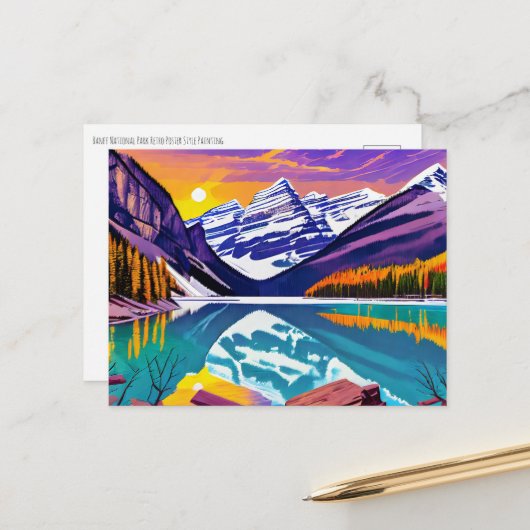 バンフレトロポスタ絵画ー ポストカード (正面/裏面インサイチュ)