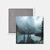 バンフ国立公園のモレーヌ湖。 マグネット (正面/裏面)