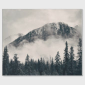 バンフ国立公園の霧の山々と森 ラッピングペーパー (フラット)