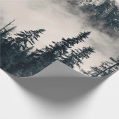 バンフ国立公園の霧の山々と森 ラッピングペーパー (角)