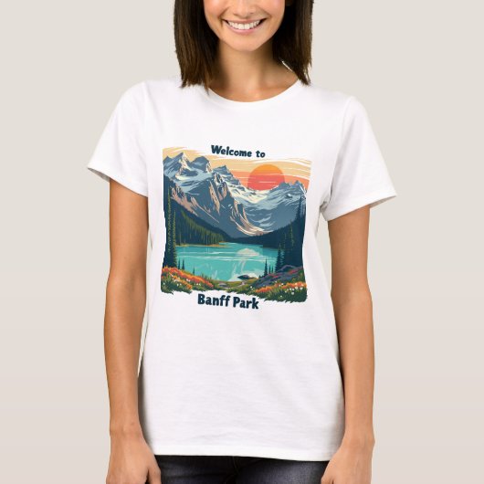 バンフ国立公園へようこそ Tシャツ (正面)