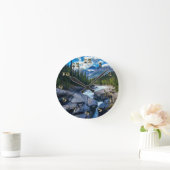 バンフ国立公園アルバータカナダ ラウンド壁時計 (ホーム)