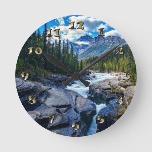 バンフ国立公園アルバータカナダ ラウンド壁時計 (正面)