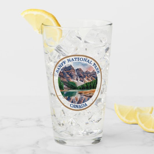 バンフ国立公園ウォーター絵画カラー タンブラーグラス (アイス正面)