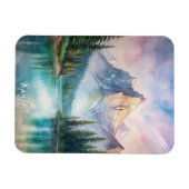 バンフ国立公園ウォーター絵画カラー マグネット (横)