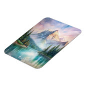 バンフ国立公園ウォーター絵画カラー マグネット (左側)