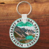 バンフ国立公園モレーヌレイクアルバータカナダ キーホルダー (正面)