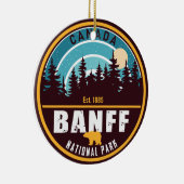 バンフ国立公園モレーヌレイクアルバータカナダ セラミックオーナメント (右)