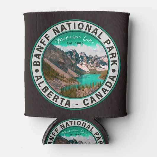 バンフ国立公園モレーヌレイクアルバータカナダ 缶クーラー (正面)
