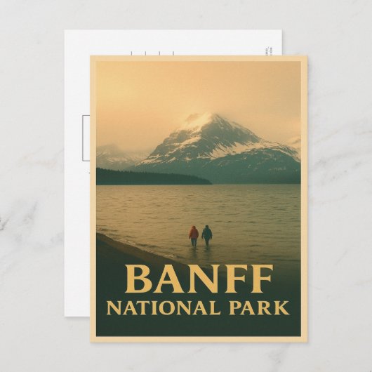バンフ国立公園ヴィンテージはがき ポストカード (正面/裏面)