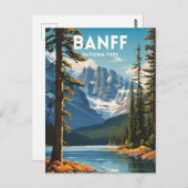 バンフ国立公園旅行伝統的ポスター ポストカード (正面/裏面)